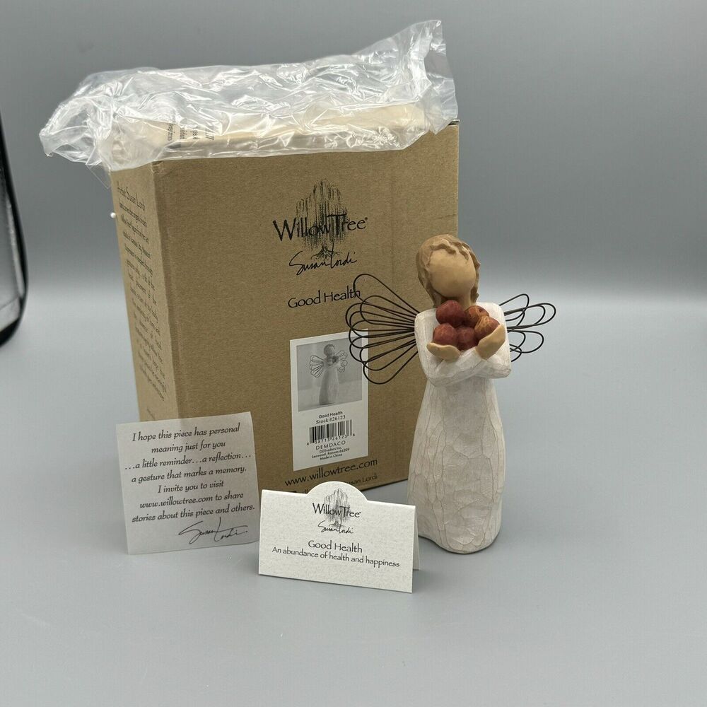 Vtg Willow Tree Good Health Figurine Angel 2003 Susan Lordi Demdaco 26123 Apples